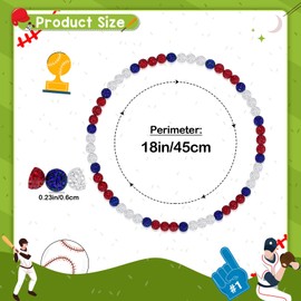 Smilelife Baseball Necklace for Boys Girls Kids 18in Bling Ice Collection Baseball Chain Rhinestone Baseball Dirp Accessories Gifts