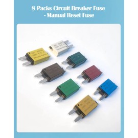 Nerites Mini Blade Fuses 5A-30A Resettable Assortment Kit for Automotive & Marine