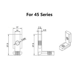 T Slot L-Shape Corner Connector with Screws L Joint Bracket for 45 Series European Standard Aluminum Profile-Nickel-Plated Zinc Alloy 10PCS