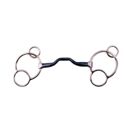 AK Blue Silver Universal Solid Mouthpiece Sweet Iron Horse Bit AKRS102647 (Blue Silver, 5.00'')