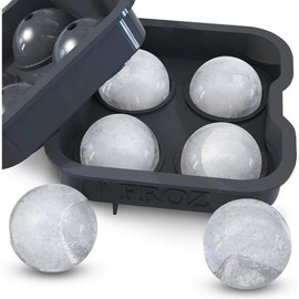 Housewares Solutions Froz Ice Ball Maker - Novelty -Grade  Ice Mold Tray With 4 X 4.5cm Ball Capacity