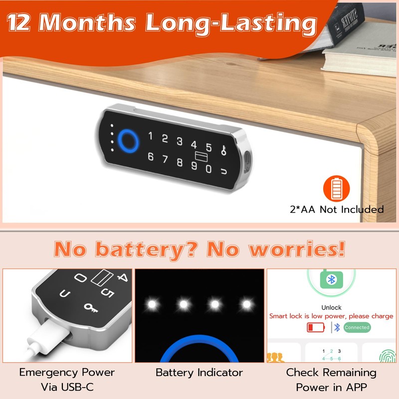 Eseesmart Smart Cabinet Lock, Magnetic Digital Electronic RFID Keyless Bluetooth