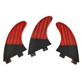 UPSURF - Juego de aletas dobles para tabla de surf con triple aleta de carbono S/M (rojo G3)