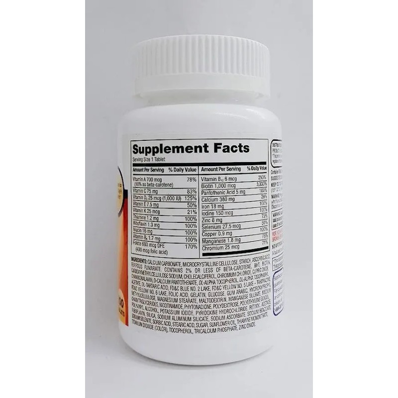 Multivitaminico Para Mujer Equate One Daily Wome´s 100 Tab. Sabor