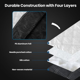 ASAB Magnetic Car Windscreen Cover with 3 Hidden Magnets Universal Anti Frost Windshield Protector Ice Snow and Bird Poo Protection Car Windshield Snow Cooling Cover for SUV Van (183 x 116cm)