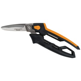 Fiskars PowerArc Heavy-Duty Utility Snip, Up to 30% More Power, Length 12cm, Heat-Treated Steel Blades/Plastic Handle, Black/Orange, 1027206