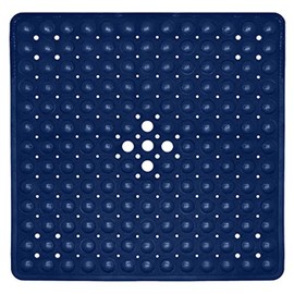 ENKOSI Square Shower Mat for Inside Shower - Shower Mat Non Slip - Non Slip Shower Mat for Elderly - Shower Matts for Showers Anti Slip - Non-slip Shower Mats - in Shower Mat (21x21 Navy Blue)