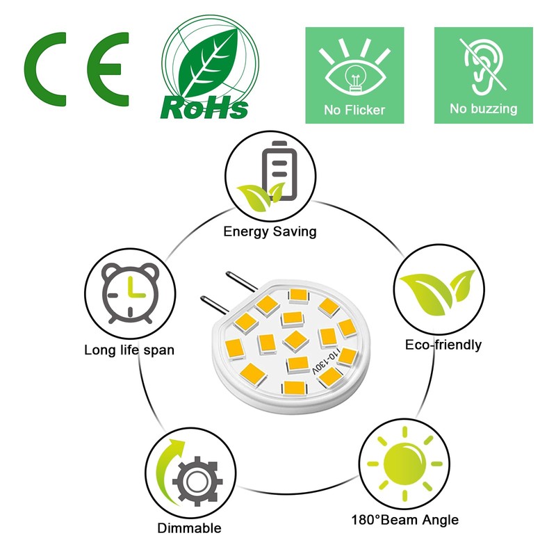 G8 LED Bulb Dimmable 3W Mini Thin Puck Light Equivalent