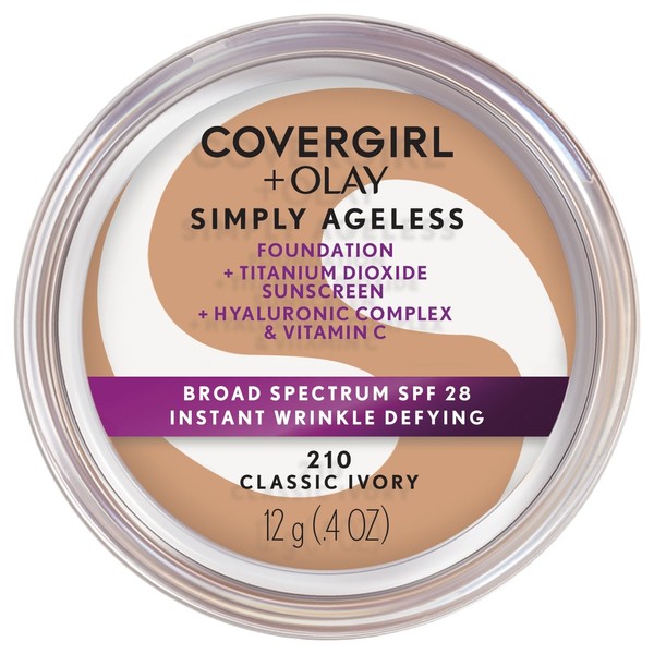 COVERGIRL & Olay Simply Ageless Instant Wrinkle Defying Foundation and Simply Ageless 3-in-1 Liquid Foundation, Classic Ivory Bundle, Variety Pack, 1 Fl Oz