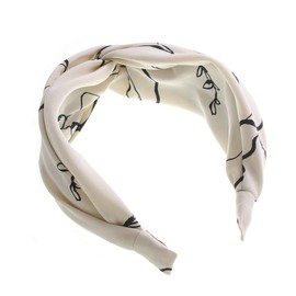 Vingtaine HK-203-WH- Simple Pattern Cross, Turban-style Headband, Casual, Turban Style, Adult Casual