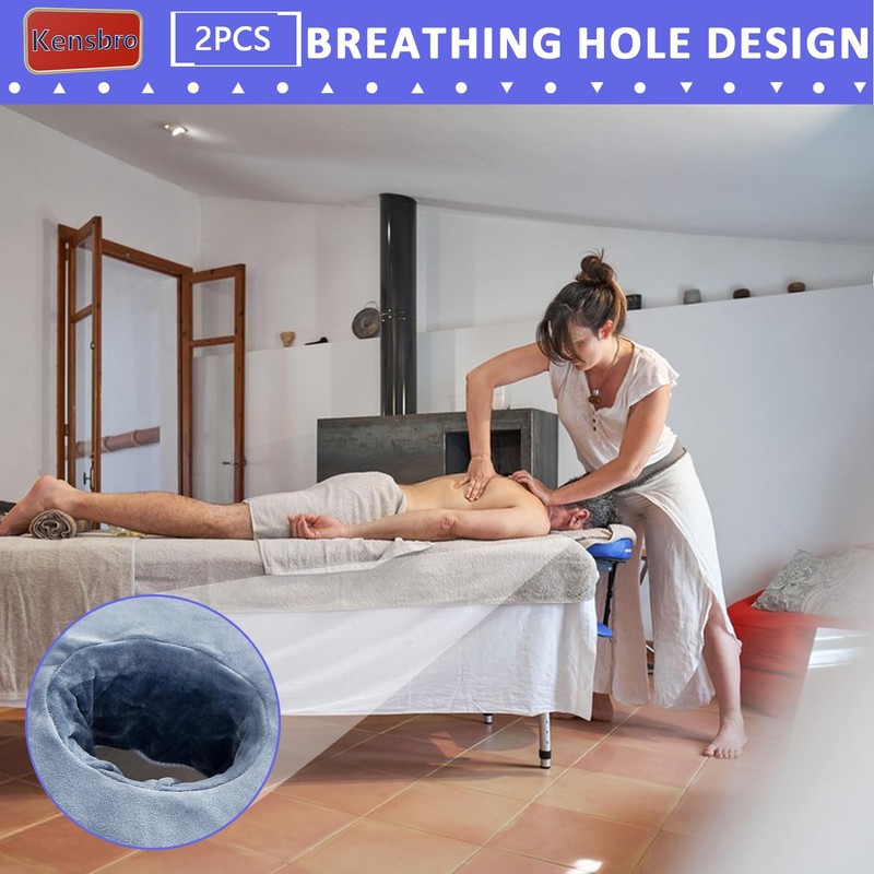 Massage Table Sheet with Face Hole, 2 Pieces Face Pad,