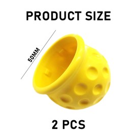 2 Pieces Trailer Ball Joint Cover Dust Protection Cover Wear-resistant Trailer Ball Joint Cover Towing Hitch Cover Trailer Ball Joint Cover for Truck Boat Car (Yellow, Red)