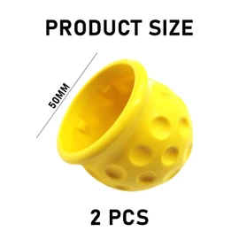2 Pieces Trailer Ball Joint Cover Dust Protection Cover Wear-resistant Trailer Ball Joint Cover Towing Hitch Cover Trailer Ball Joint Cover for Truck Boat Car (Yellow, Red)