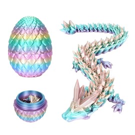 YREYBN 3D Printed Dragon in Egg, Articulated Dragon Crystal Dragon Egg, Mystery Crystal Dragon Egg Fidget Toys Surprise, For Executive Home Office Decor Executive Desk Toys for Kids Adults