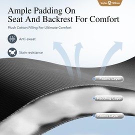 Sophia & William Oversize Zero Gravity Chair, Padded Recliner with Free Cup Holder, Supports 400 LBS (Red)