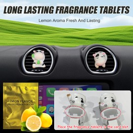 2 Pack Cute Cow Car Air Vent Clips [Rich & Dream Cow], Funny Adorable Cows Vehicle Air Freshener Conditioning Clip With Fragrance Tablet, Auto Interior Air Diffuser,Cars Accessories for Women Men
