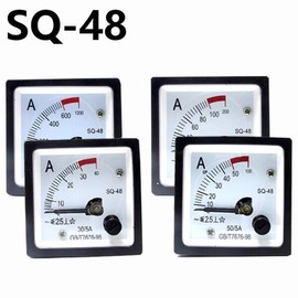 SQ-48 AC 전류계 2배 과부하 유형 1A 5A 20A 1005A 범위 아날로그 게이지 패널 48x48mm [09 300A(5A)] SQ-48 AC Current Meter 2x Overload Type 1A 5A 20A 1005A Range Analog Gauge Panel 48x48mm [09 300A(5A)]
