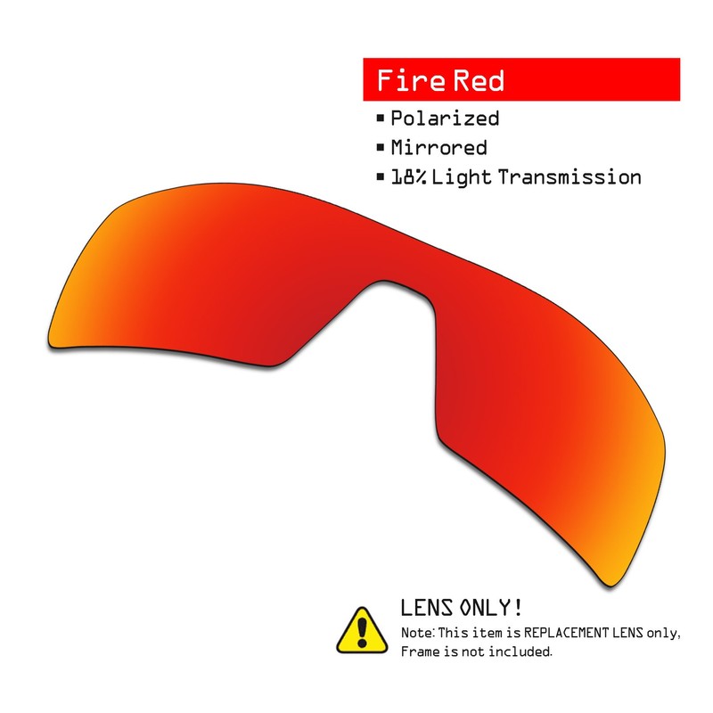 SmartVLT Men's Fire Red Replacement Lenses for Oakley Oil Rig