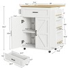 IRONCK Kitchen Island Table with Storage, Rolling Kitchen Cart with