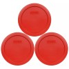 Pyrex 7201-PC 4 Cup Dark Red Round Plastic Lid 3PK