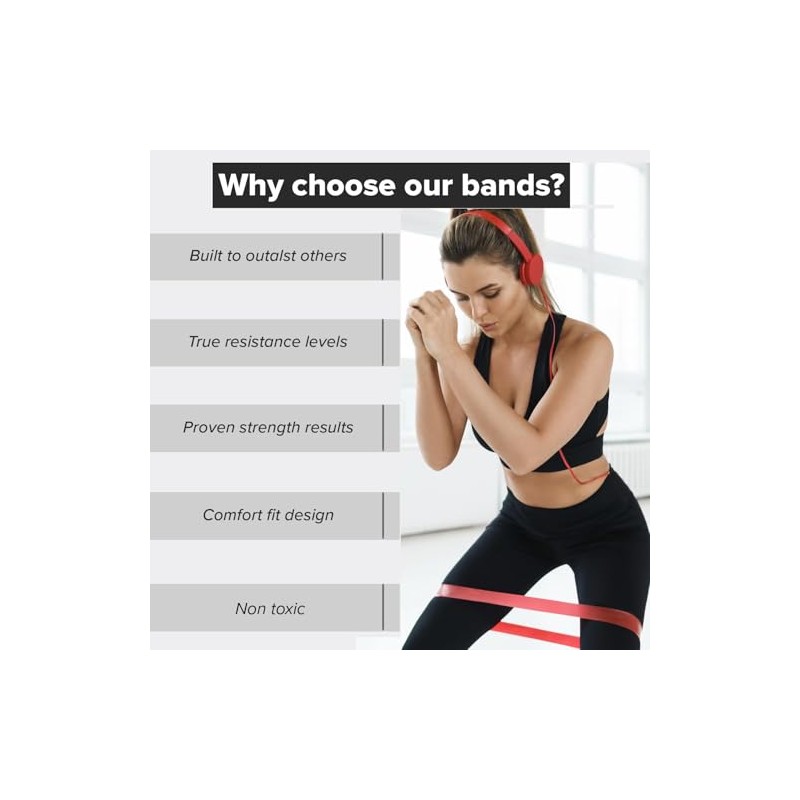 Bandas de resistencia para entrenar (juego de 5) - Bandas