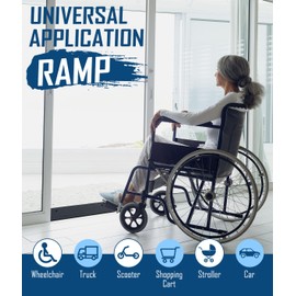 1.5'' Rise Rubber Threshold Ramp - 2204 LBS Capacity, Non-Slip, Cuttable & Adjustable - Handicap Ramp for Wheelchair Scooter Stroller - Driveway Curb Ramps for Doorways 1.5" Rise (39.3"x4.7")