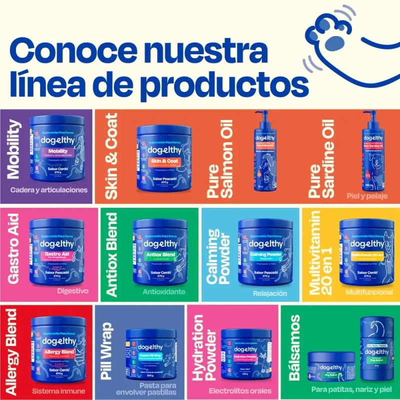Suplemento Condroprotector Dogelthy Mobility para Perros, con Glucosamina y UC-II,