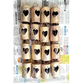 Thirty Six Tin Bells with Metal Striker (2.5" Heart Bells)