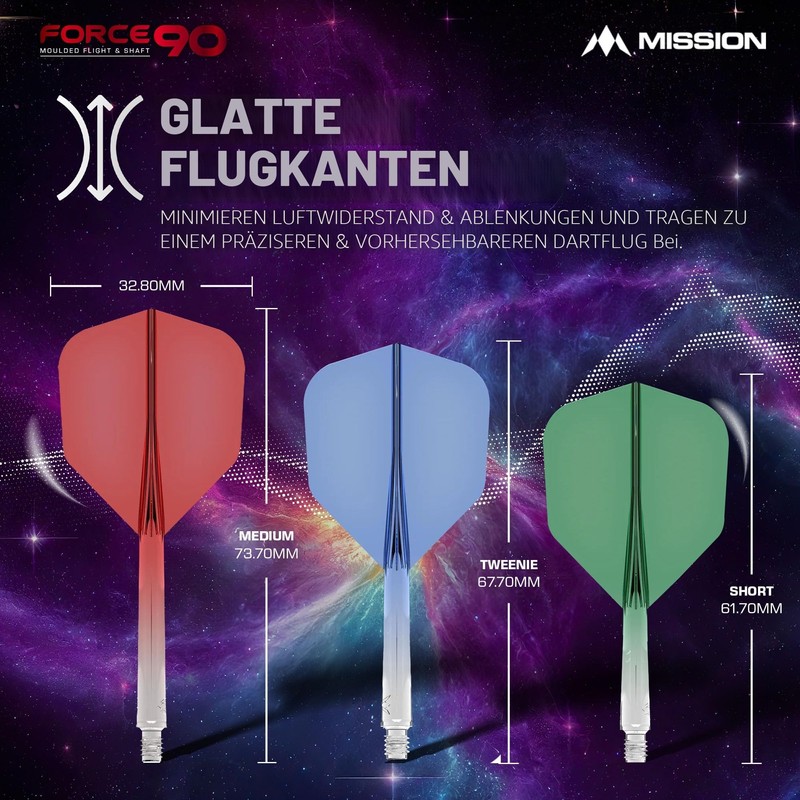 Mission Darts Force 90 | Integrated Precision Molded Dart Flight