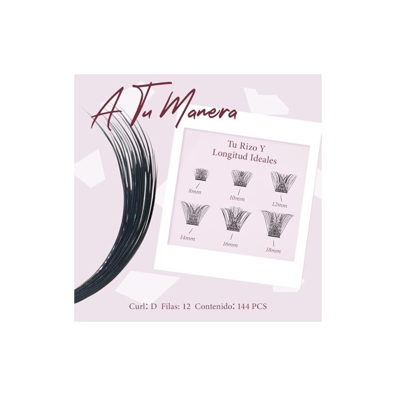 GlamMatch Clusters Lash Kit Set All-in-One con Pestañas en Racimos