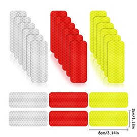 30 Reflective Safety Stickers, Reflective Stickers, Car Reflective Stickers, Warning Stickers, Waterproof for Vehicles, Bicycles, Motorcycles, 3 x 8 cm
