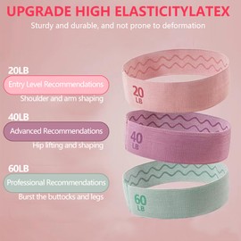 3-Pack Resistance Bands Set with Non-Slip Design for Home Workouts - Perfect for Glutes, Hips, Legs & Full Body Training - Ideal for Yoga, Pilates, Squats & Strength Exercises (Light/Medium/Heavy)