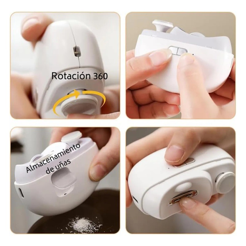 Lima Eléctrica Portátil Uñas Adulto Bebe Cortaúñas Manicura