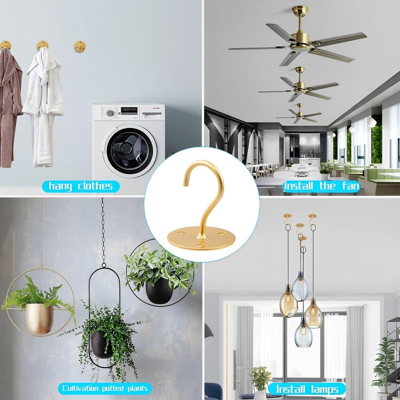 Ceiling Hooks for Hanging Plants - Metal Heavy Duty Wall
