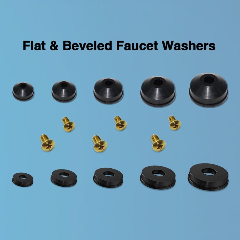 ZDBB 106 pcs Flat and Beveled Faucet Washers and Brass
