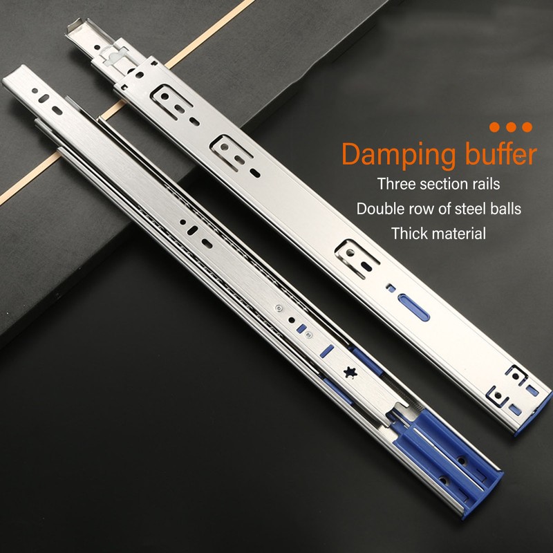 2PCS 14 Inch Push to Open Drawer Slides Stainless Steel