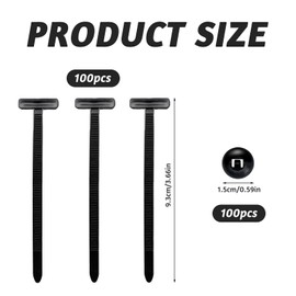 100 Stück Universal Kabelbinder Schnalle, Schwere Selbstsichernde Nylon-Cable Tie Buckle, Multifunktionale Kunststoff-Kabelbinder für Autos, Haushalt, Reparaturen und Maschinen