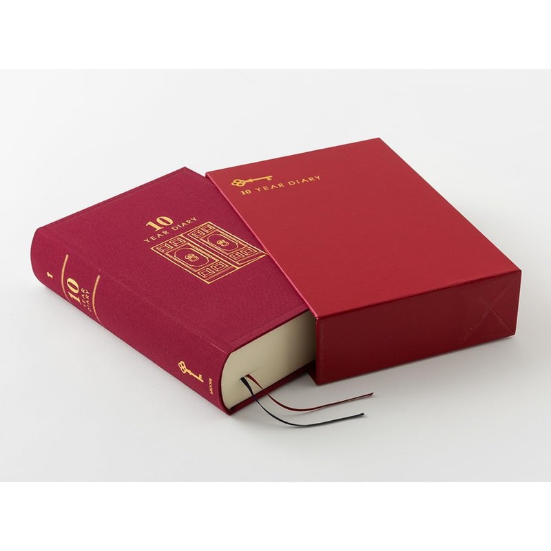 Midori Diary 10-Year Continuous Use Door Dark Red 12860006
