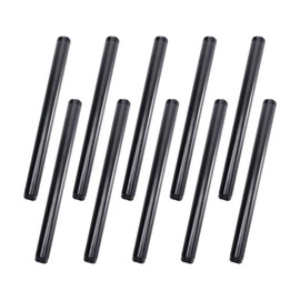 1/2" x 10" Black Painted Iron Pipe, Home TZH 10 Pack Black Paint Finish Threaded Metal Pipe Nipple for DIY Project/Furniture/Shelving Decoration (10, 10")