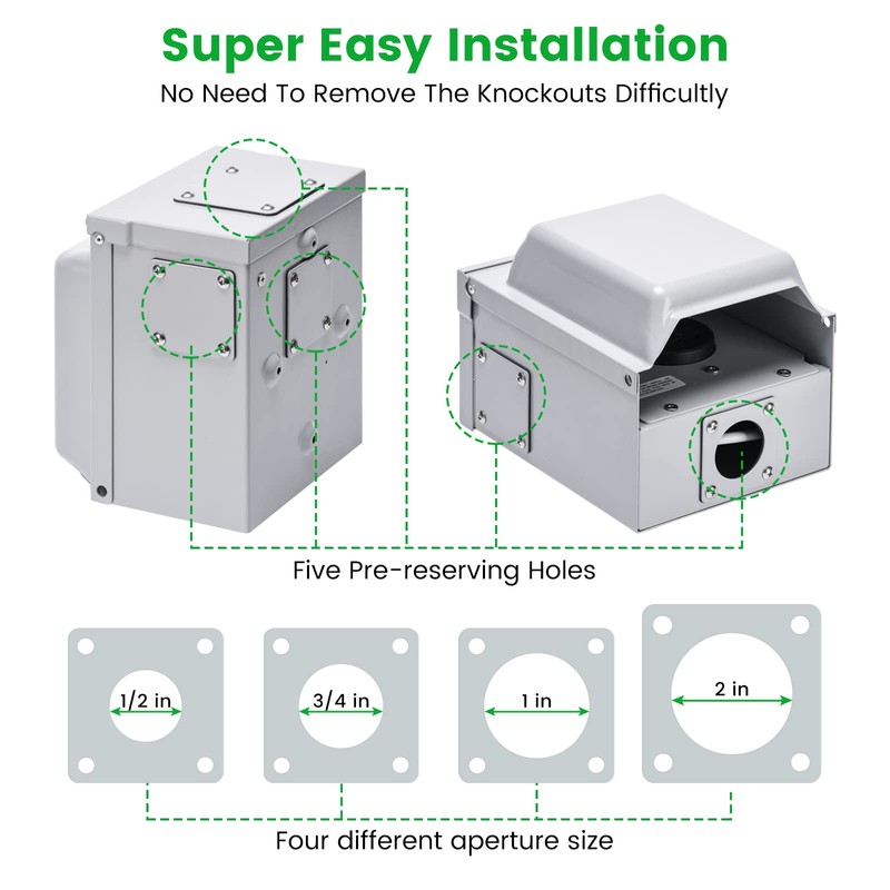 30 Amp Temporary RV Power Outlet with Breaker, Briidea Outdoor
