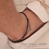 Orris Anklet, Black, Onyx, Silver, Stainless Steel, Popular, Double Cross,