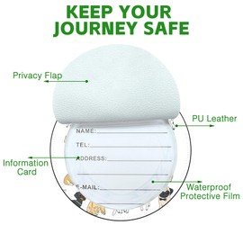 iapodiad Round Luggage Tag for Suitcases,Different Dogs 2 Pack Leather Travel Luggage Tags with Name ID Label Privacy Flap and Steel Loop for Women and Men Suitcases Travel Bags Luggage Bags