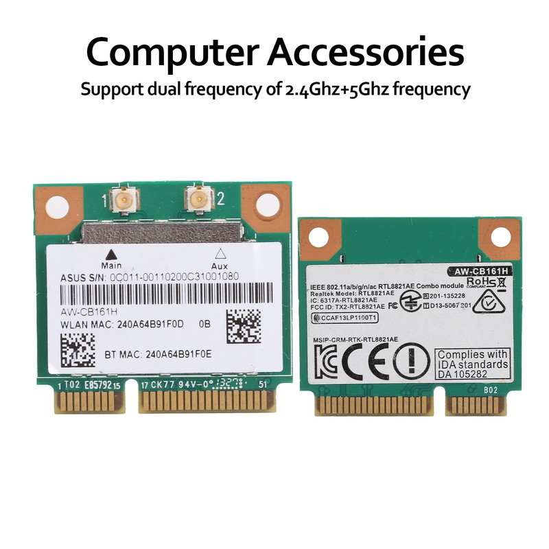 Wifi Module Mini PCIE 2.4/5.0GHz Bluetooth 4.0 AWCB161H 433Mbps 802.11a/B