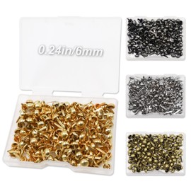 Modixun 600pcs Brads Round Fasteners, 4 Colors Paper Fasteners with Storage Box, Metal Mini Brads Fasteners Split Pins for Art Craft Scrapbooking DIY Supplies, 0.24×0.47in