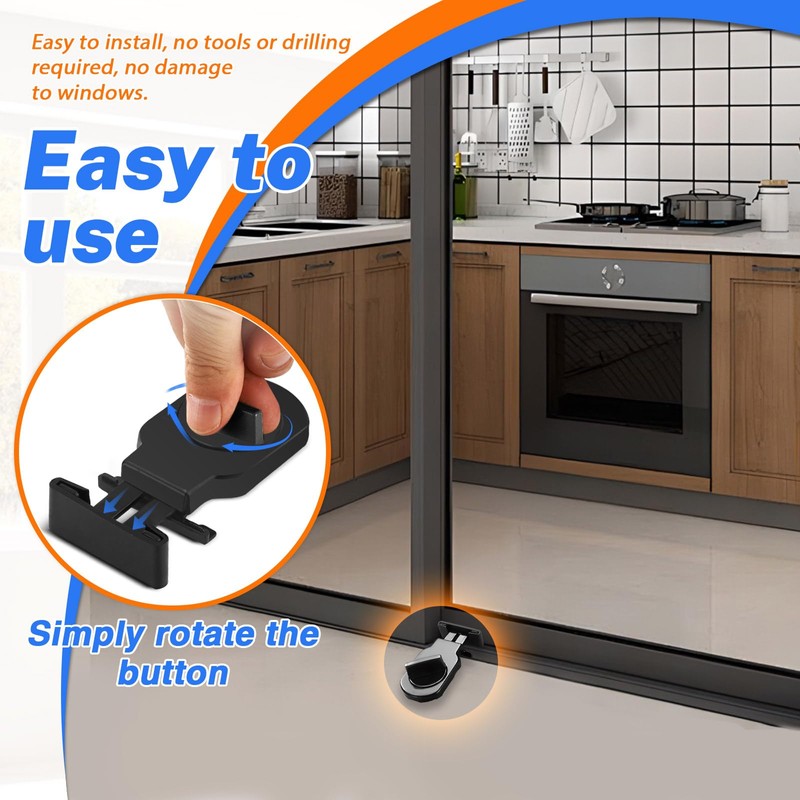 LELE LIFE Sliding Window Locks, Security Window Lock Adjustable Iron