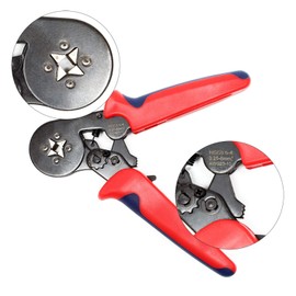 Wiltec Crimping Pliers for 0.25-6 mm Wire End Ferrules, Ferrules Pliers with Ratchet, Crimp Connector Pliers for Cable Lugs, Crimping Pliers