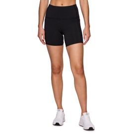 RBX Squat Proof Bike Short for Women, 5" Ultra Hold High Waisted Biker Yoga Shorts with Pockets for Running, Workouts Black XL