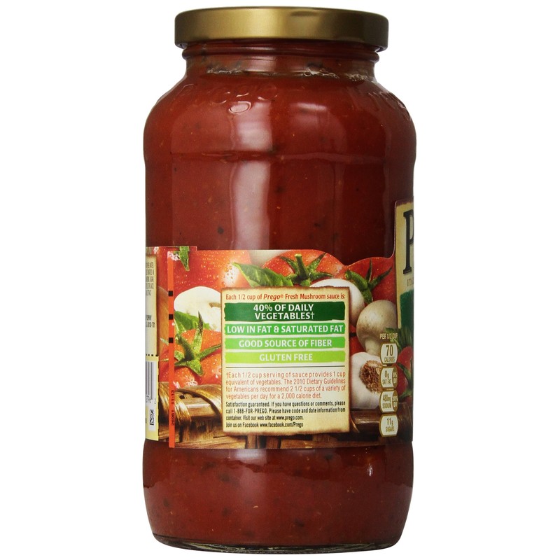 Prego Pasta Sauce, Mushrooms, 24 oz