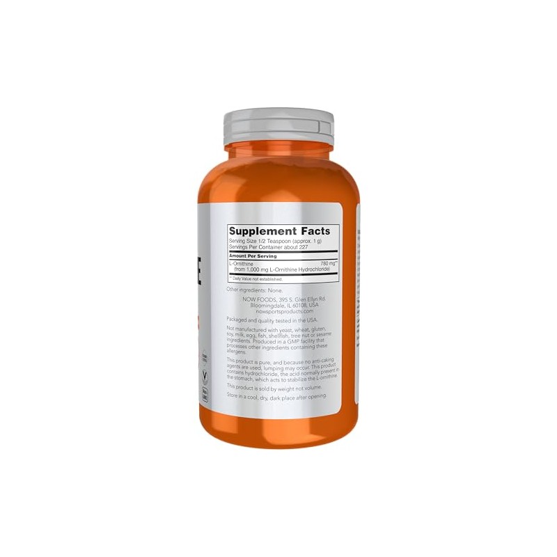 NOW Sports L- Ornithine Powder, 8-Ounce