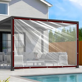 Clear Tarp Waterproof 3x10 Tarps Heavy Duty Plastic Tarp with Grommets Clear Vinyl Tarps for Outdoor Patio Enclosure Chicken Coop Cover Waterproof Transparent Tarpaulin for Porch Greenhouse Plant